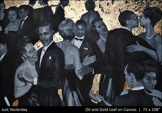Just Yesterday | Oil and Gold Leaf on Canvas | 72x108" Just Yesterday oil and gold leaf on canvas | 72x108"